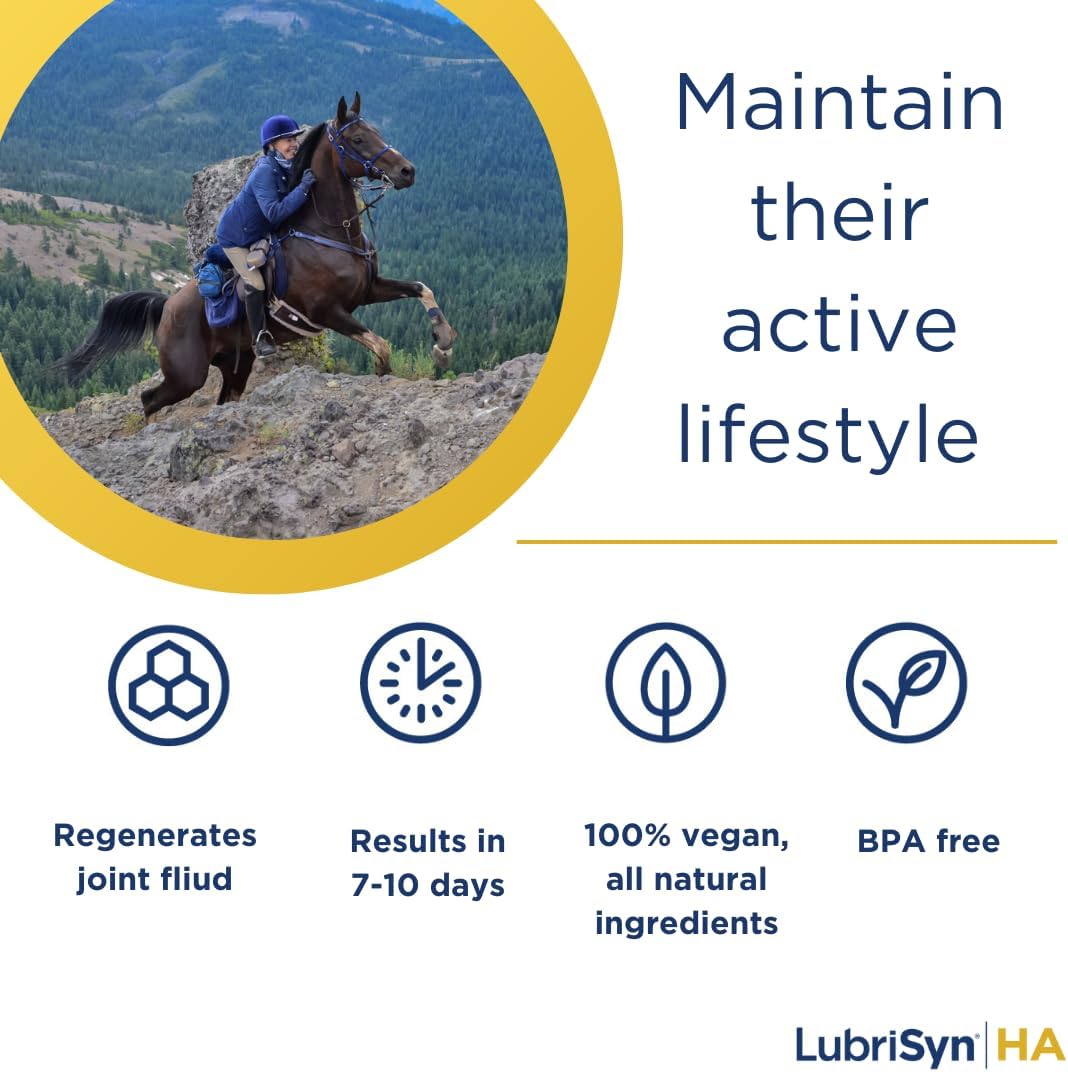 LubriSynHA Hyaluronic Acid Hip & Joint Care Supplement for Dogs, Cats & Horses โ Liquid Oral HA for Pets โ Joint Support Supplement Promotes Mobility, Flexibility, Cartilage Health & Comfort โ 8oz