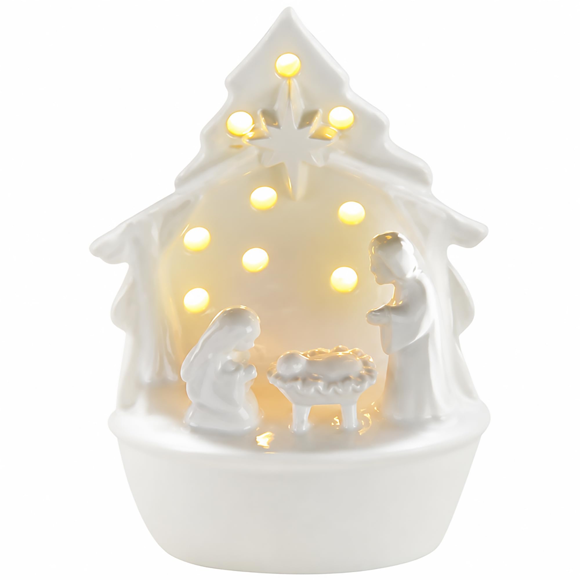 Table de crèche lumineuse blanc Mud Pie pour vos rituels du soir