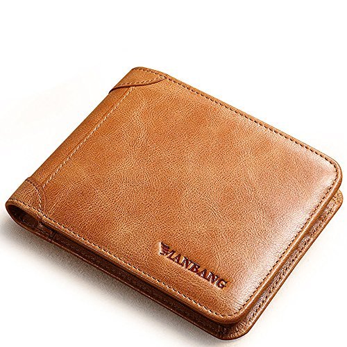 Men's Genuine Cowhide Leather Extra Capacity Bifold Wallet