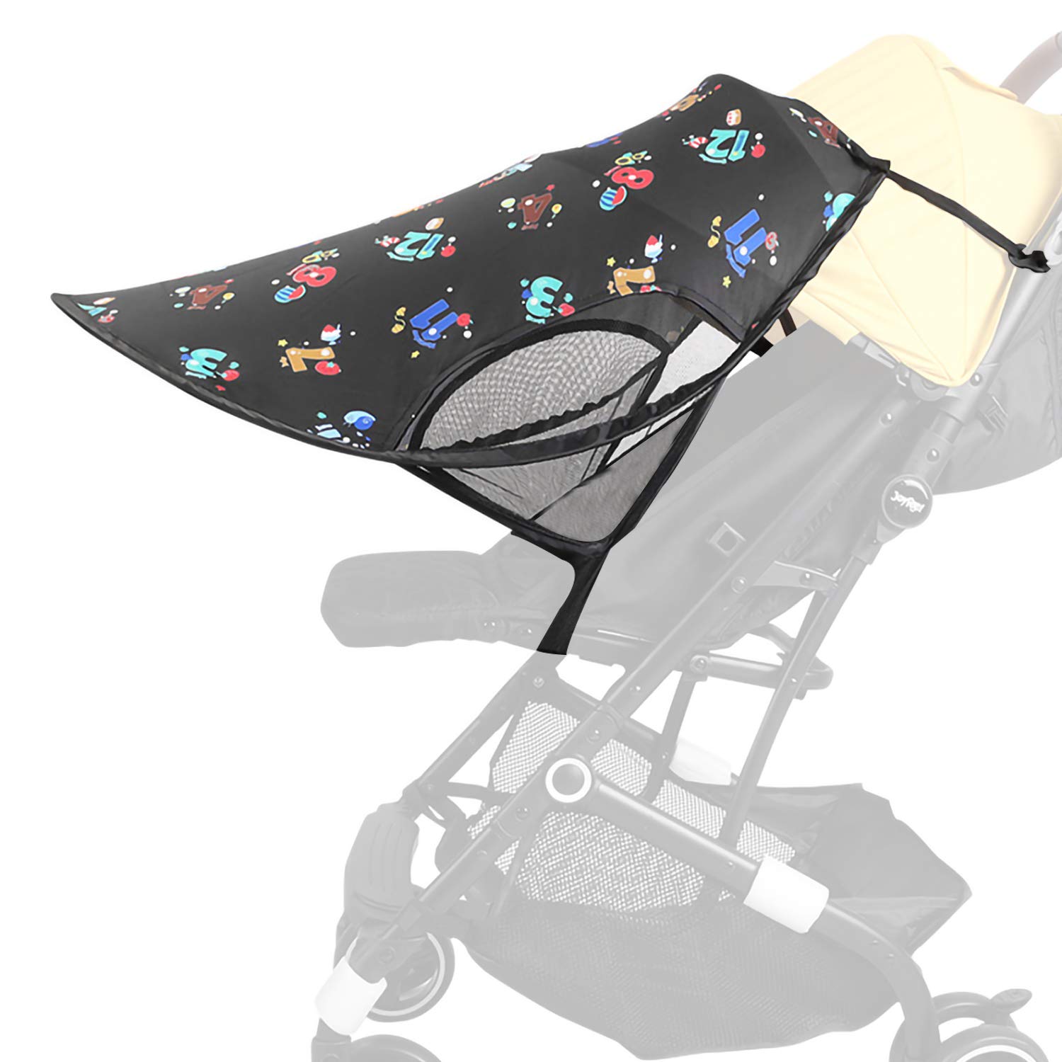 auvstar Funda para Cochecito de Bebé, Toldo para Cochecito de Bebé, Parasol para Cochecito de Bebé, Parasol Negro, Protector Ssolar,Tiene una Excelente Protección UV(Impresión)