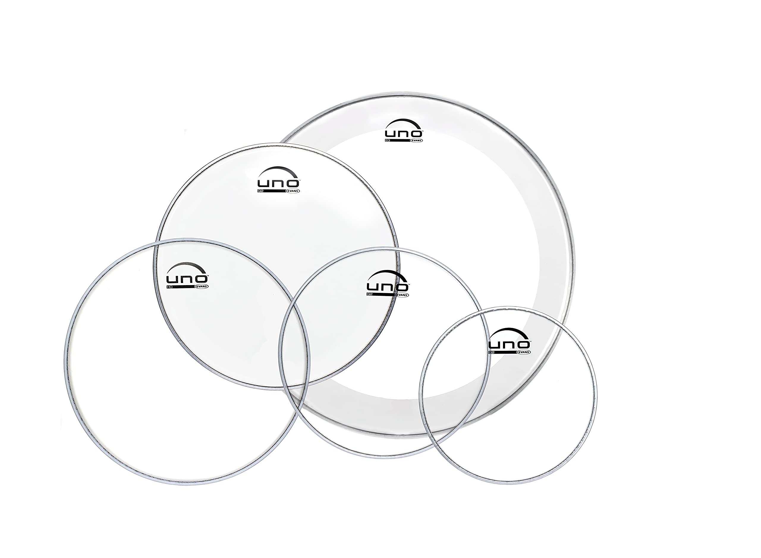 Evans UNO G2 CLEAR FUSION PACK DRUM HEADS WITH 22EQ4, White (UPG2CLF22)