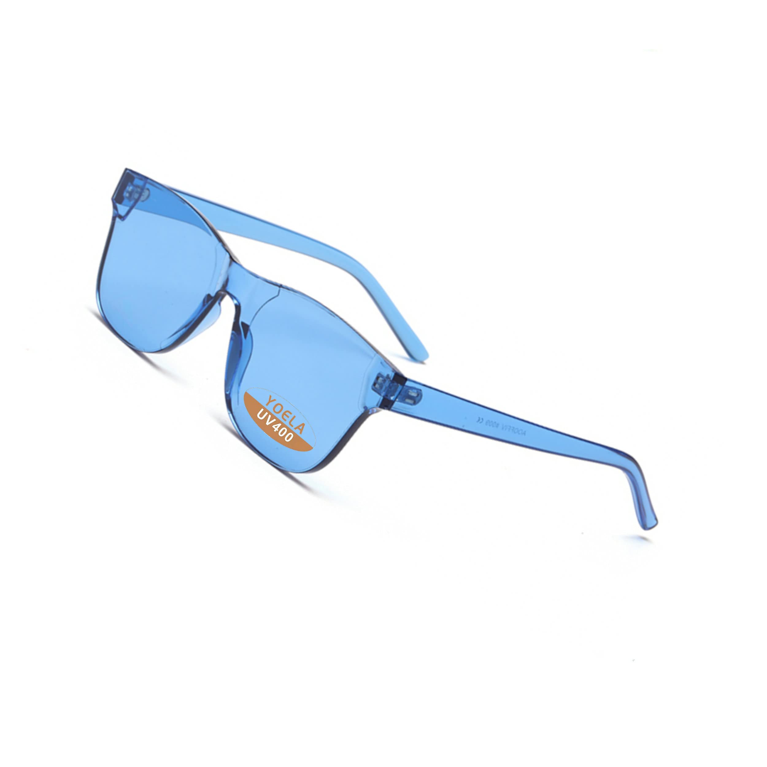 Übergroße quadratische randlose Sonnenbrille getönt Unisex Damen Herren Einteilige farbige transparente Brille Retro Brille