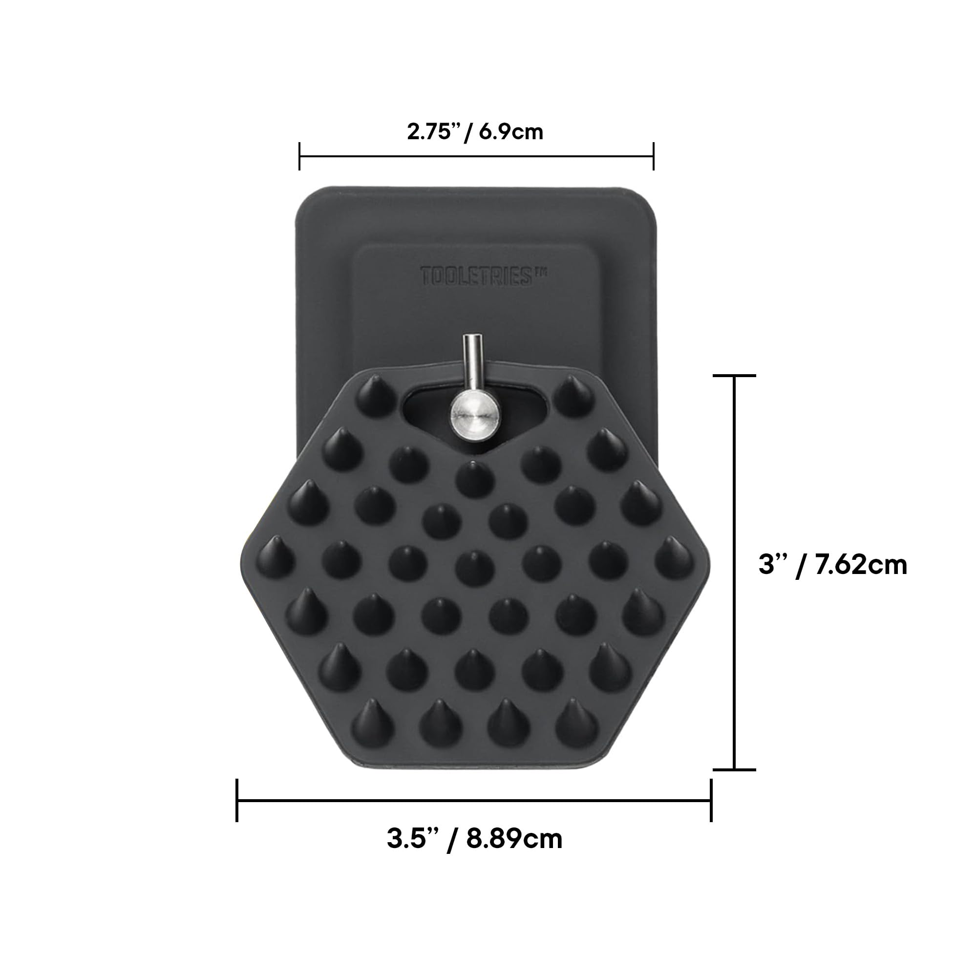 TOOLETRIES Silicone Scalp Scrubber with Shower Hook, Charcoal