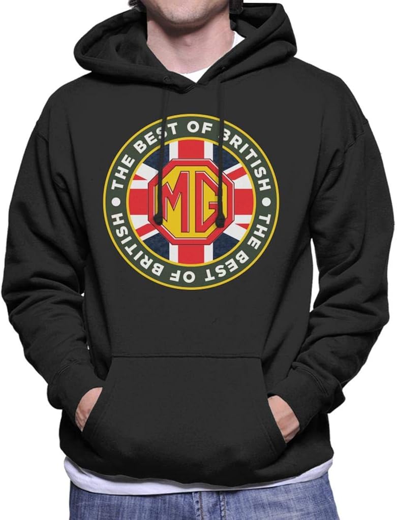 MG The Best of British Motor Heritage Men's Hooded Sweatshirt Amazon