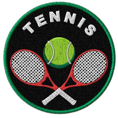 Tennis Racket Serve Volley Embroidered Iron-On Patch