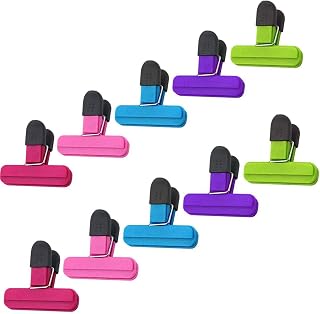 Food Clips,10Pcs Reusable Multicoloured Clips for Food Storage, Sturdy Sealing Clips to Keep Food Fresh Freezer Sandwich Bag Ideal for Snacks Coffee Home Kitchen Office Travel Camping