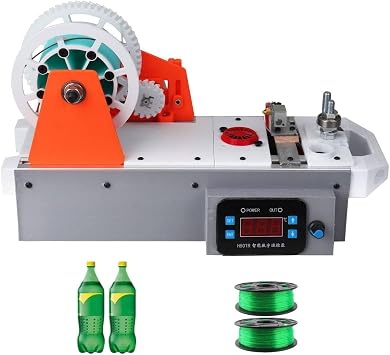 Filament Maker, 3D Filament Pultruded from Plastic Bottles, Plastic Bottle Recycle with Temperature and Speed Adjustable, PET Bottle Recycling Machine, for Families, Small Studios B