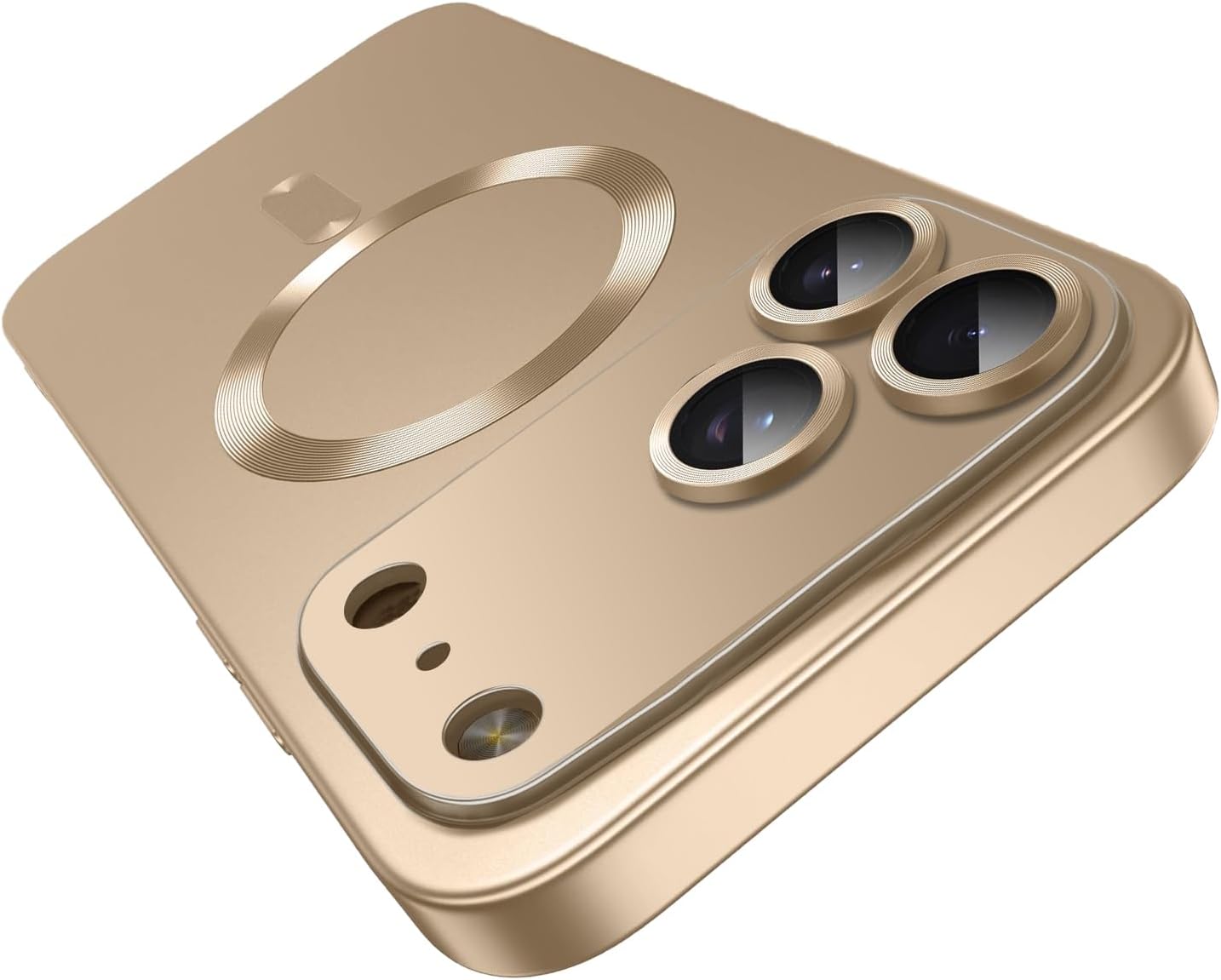 Magnetic for iPhone 17 Pro Max Case,Comes with Camera Lens Protector,Compatible with Magsafe,Soft TPU Full Protection Slim Smooth Bumper Shockproof Phone Cover Gold iPhone 17 Pro Max (6.9") Gold