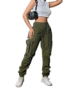 EsEiCo Womens Street Vintage Elastic Drawstring Waist Pocket
