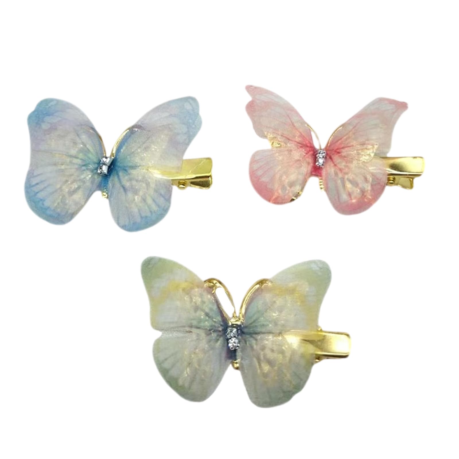 YUXITA Stylish Glittering Butterfly Hair Clip Metal Hair Accessory For Women Elegant Updos And Low Ponytail