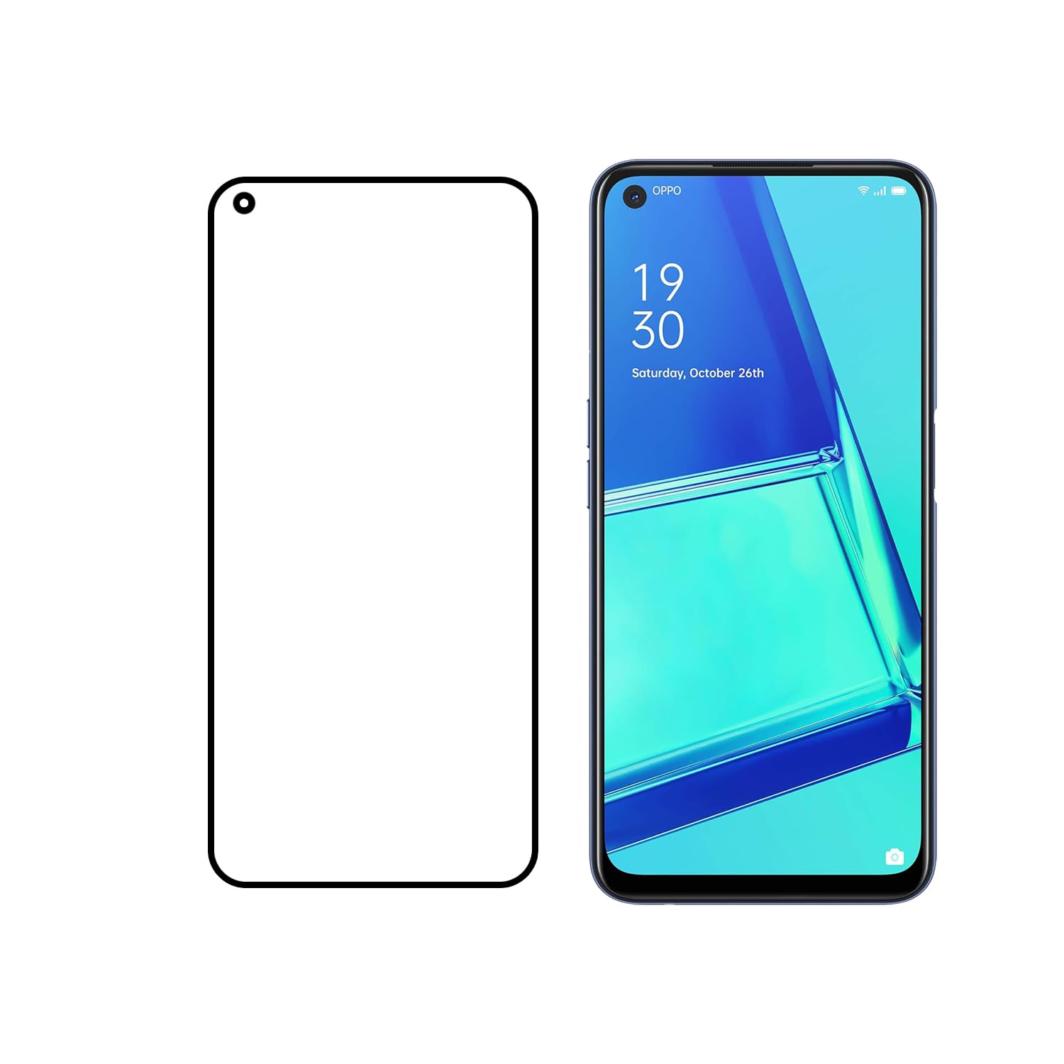 Tough Lee Tempered Glass Screen Guard Protector for Oppo A33 / A53 / A54 / A55 / K10 / A96 / A76 (Edge to Edge Coverage) (with Easy Installation Kit) (Scratch Proof, Durable) (Black) (Pack of 1)