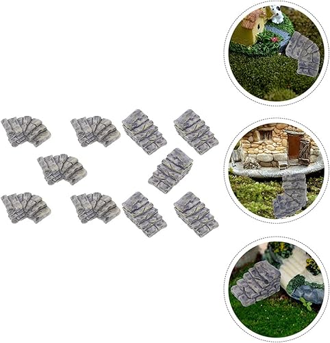Miniatura 7 de Sewroro 10pcs Miniature Stone Steps Micro Resin Path Stairs Miniature Garden Stairs Accessories Micro Landscape Decoration