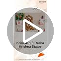 Image of KridayKraft Radha Krishna Standing Playing Flute Metal Statue Gold Antique Finish for Pooja & Home,Office Decorative,Radha Krishna Murti Showpiece Figurines,Religious Idol Gift Article...