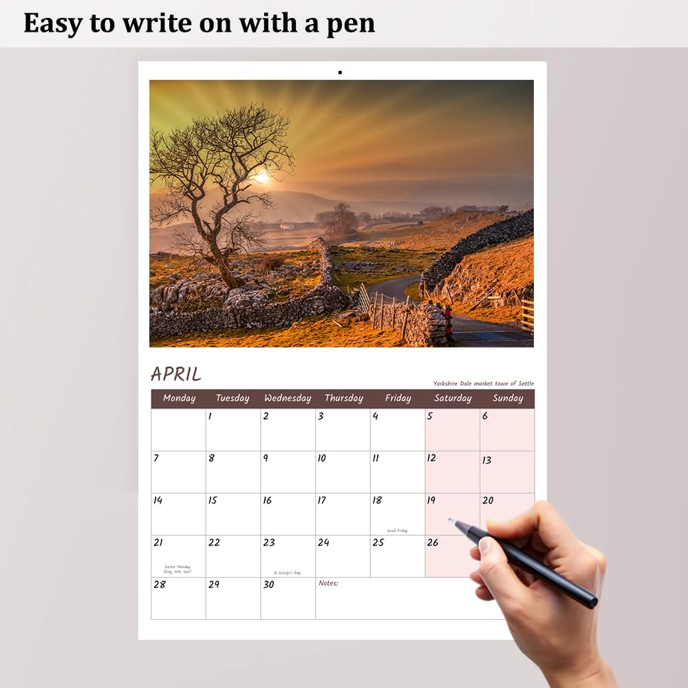 British Landscapes Calendar 2026 12 Month to View A4 Wall Calendar 2026 A3 When Open Landscape Calendar 2026 UK Papa Prints - Image 4
