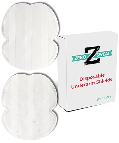 ZeroSweat Almohadillas de sudor para las axilas bloquean el sudor con almohadillas absorbentes desechables naturales 50 almohadillas