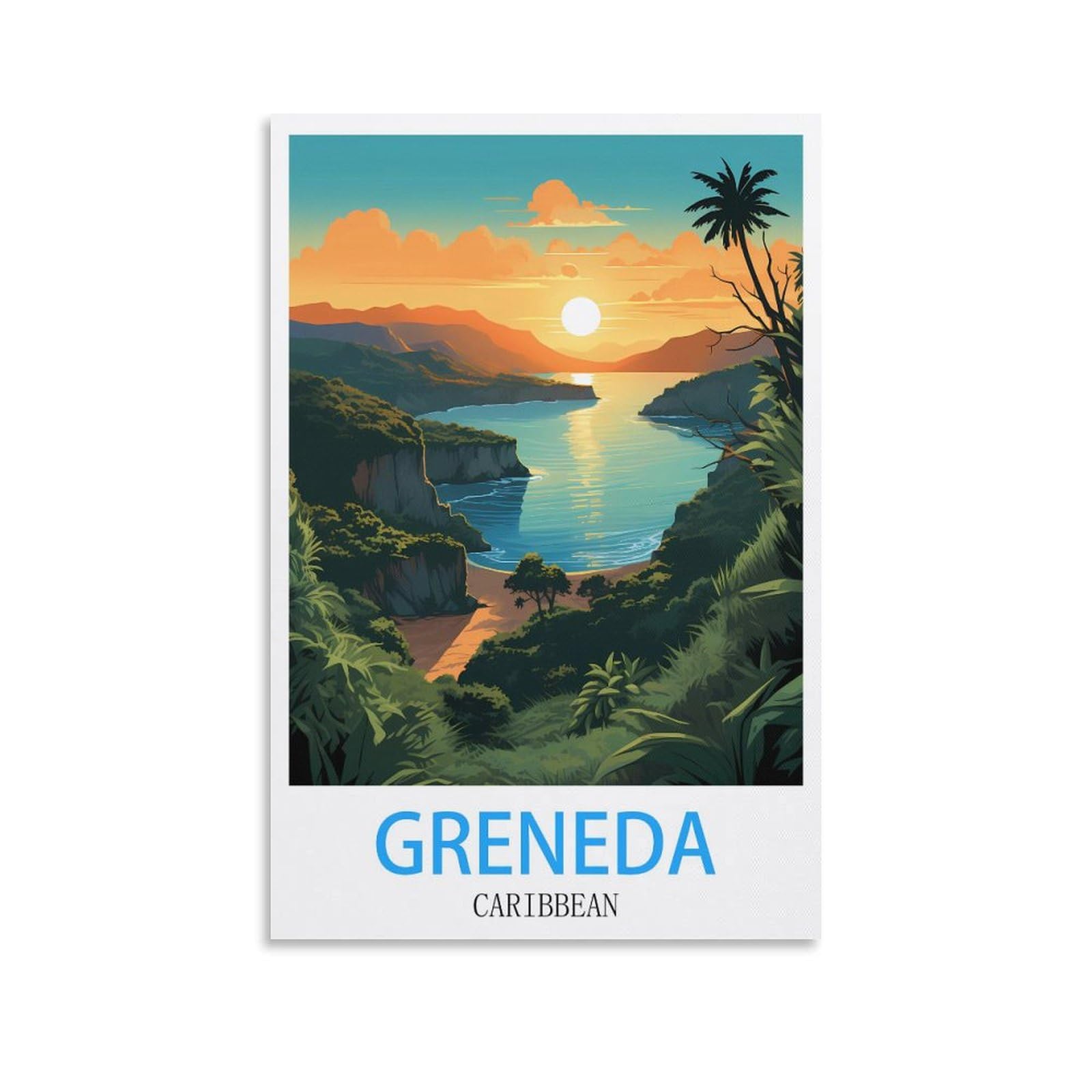 Metal Tin Sign Plaque Poster,Grenada Caribbeans,Vintage Plaques Poster Plaque Decor Retro Posters Gallery Wall Art Print 30x30cm