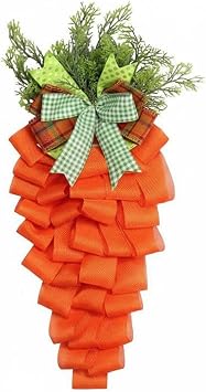 Easter Carrot Wreath Spring Wreath for Front Door Home Decor Teardrop Swag for Wedding Party Supplies Outdoor Festival Window