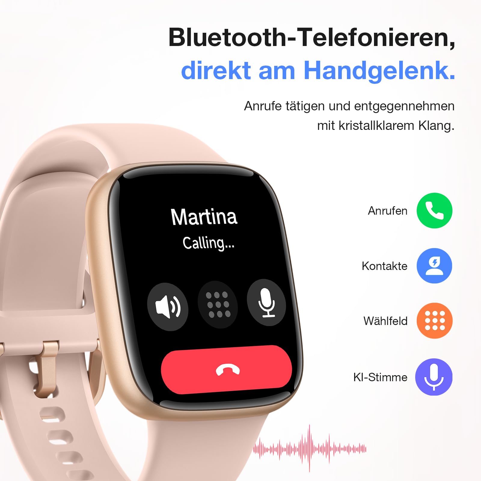 Smartwatch Damen Herren, 1,85″ AMOLED Touchscreen, Fitness Tracker mit Bluetooth Anrufen & KI, Herzfrequenz, SpO2, Schlaf- & Frauenzyklus-Tracking, 100+ Sportmodi, 3ATM Wasserdicht für iOS & Android