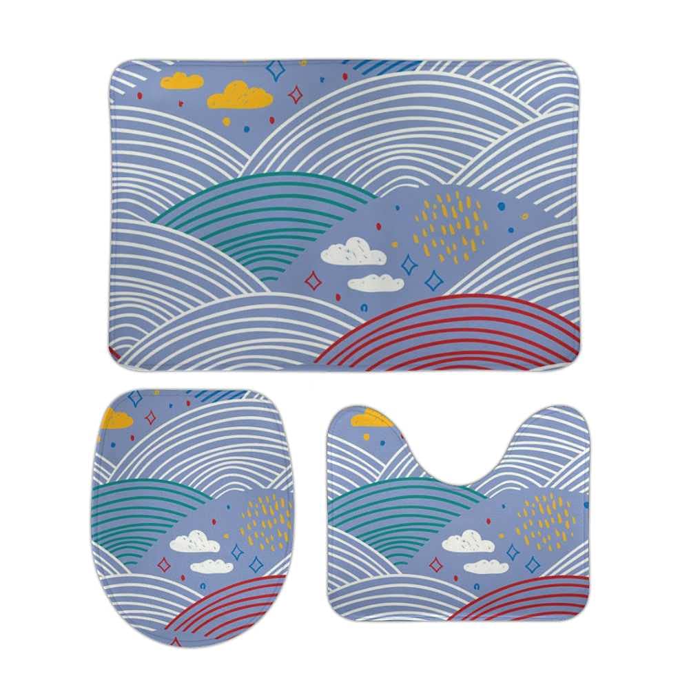 Tapis de salle de bain anti-glisse avec découpe en U pour éviter les sols mouillés