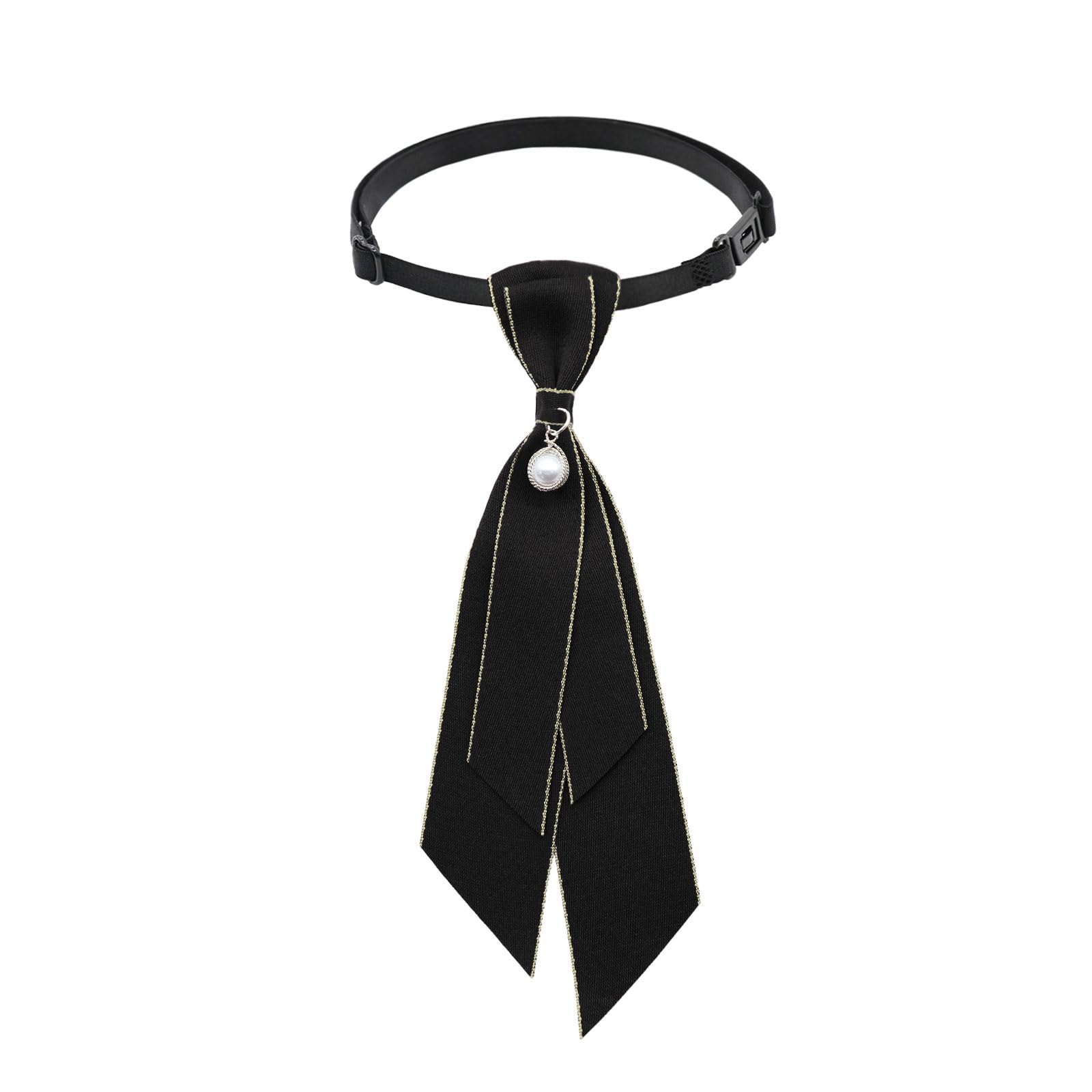 LJBFNN Bow Ties for Women, Adjustable Cute Short Womens Tie with Pearl