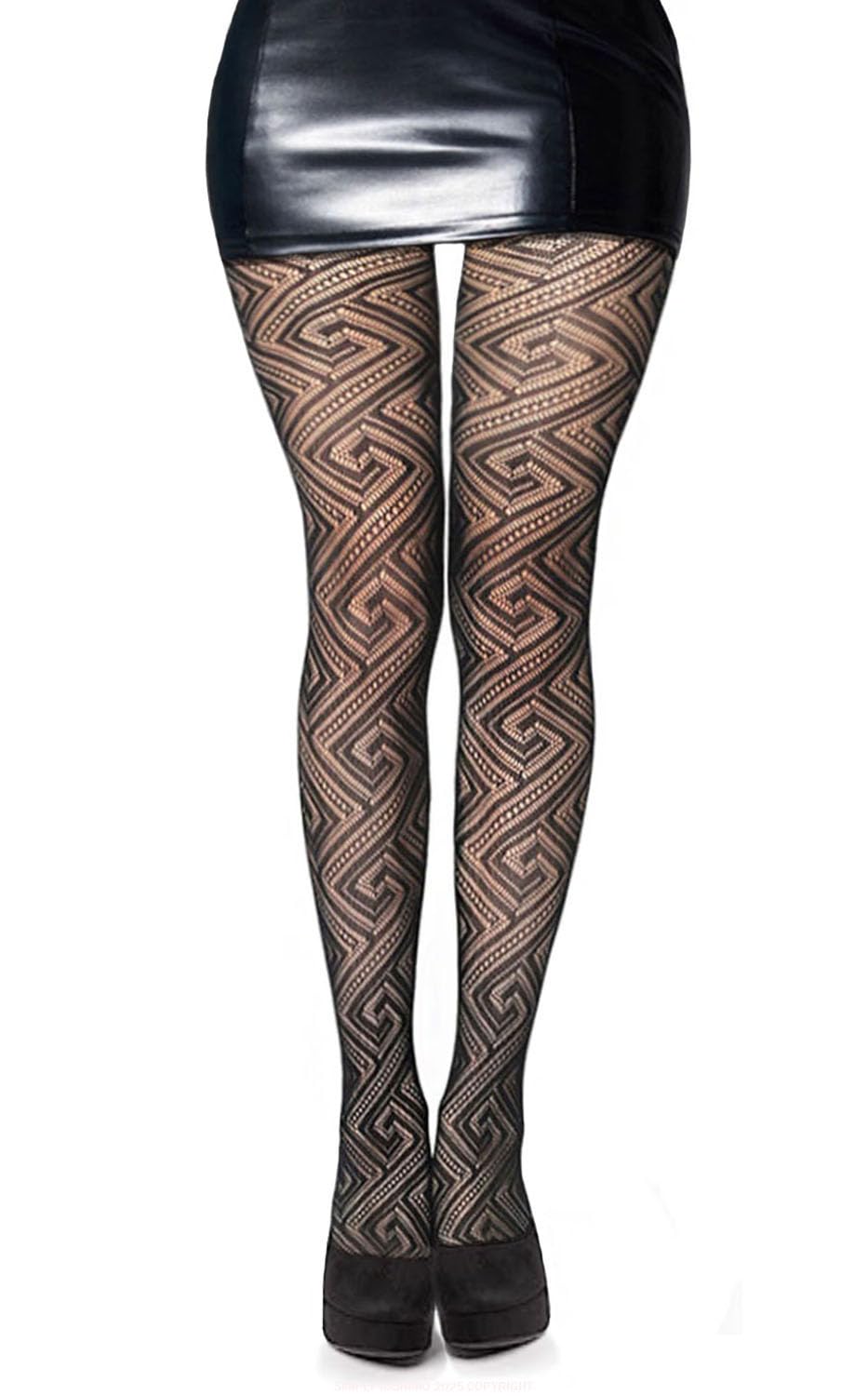 Simply Joshimo Womens Black Patterned Fishnet Net Tights/Ladies Fashion Pattern Pantyhose