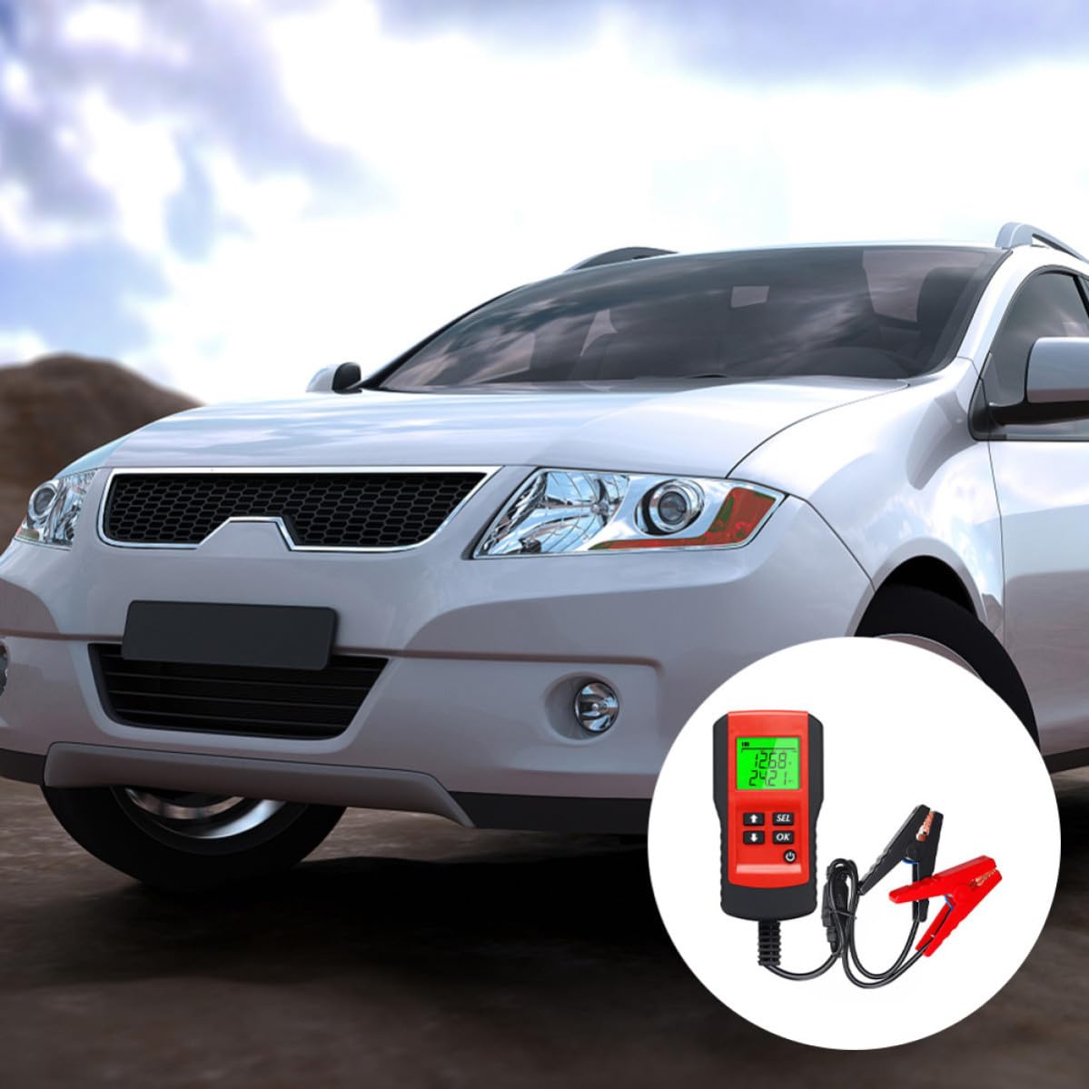 Tester e Display Durata Batteria, Materiale Abs e Rame per Batteria Auto Digitale 12v Risposta Rapida per Diagnostica Batterie Auto e Camion