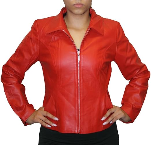 genuine red leather jacket
