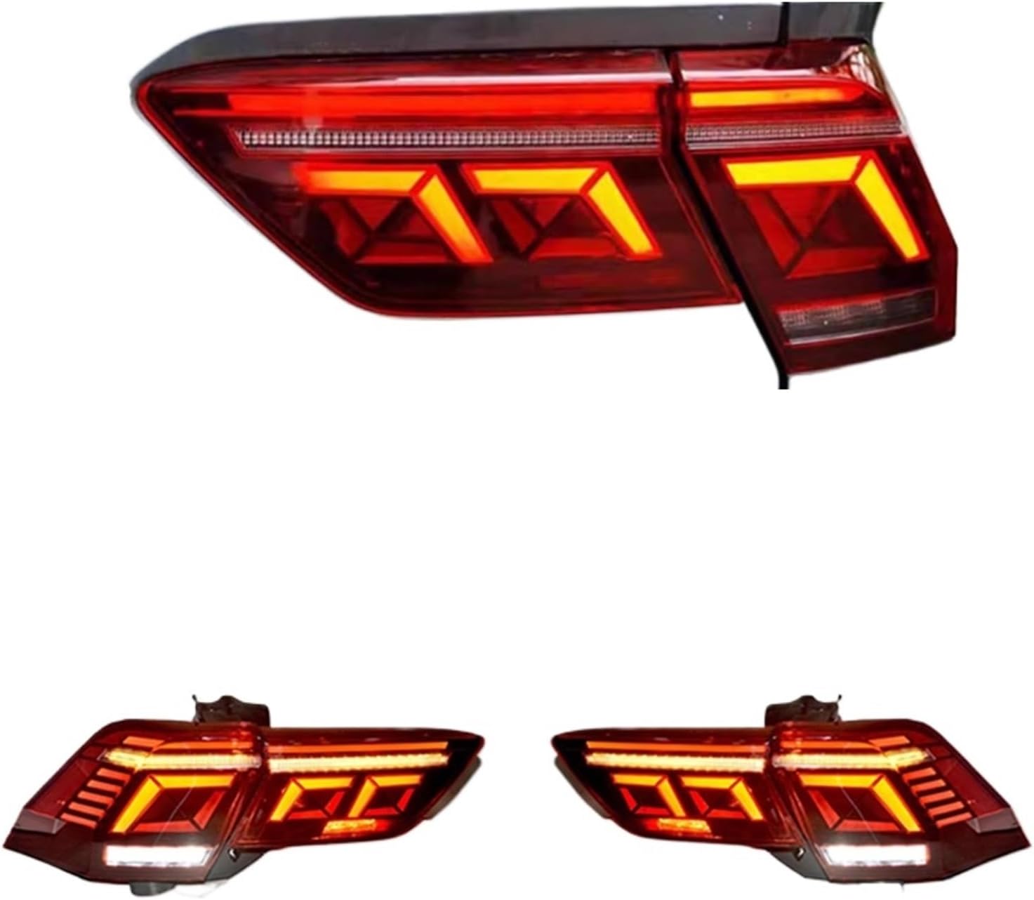 VW Tiguan 2017-2022 テールライトアセンブリ、改造LEDリアテールライト、ストリーマーターンシグナル、自動車部品に