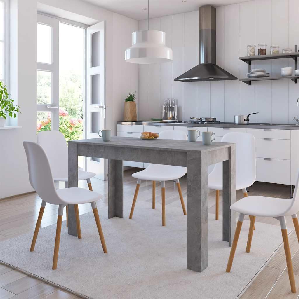 vidaXL Tavolo da Pranzo Elegante Moderno Robusto Resistente Stile Minimalista Liscio Tavola Arredo Salotto Cucina Grigio Cemento in Truciolato