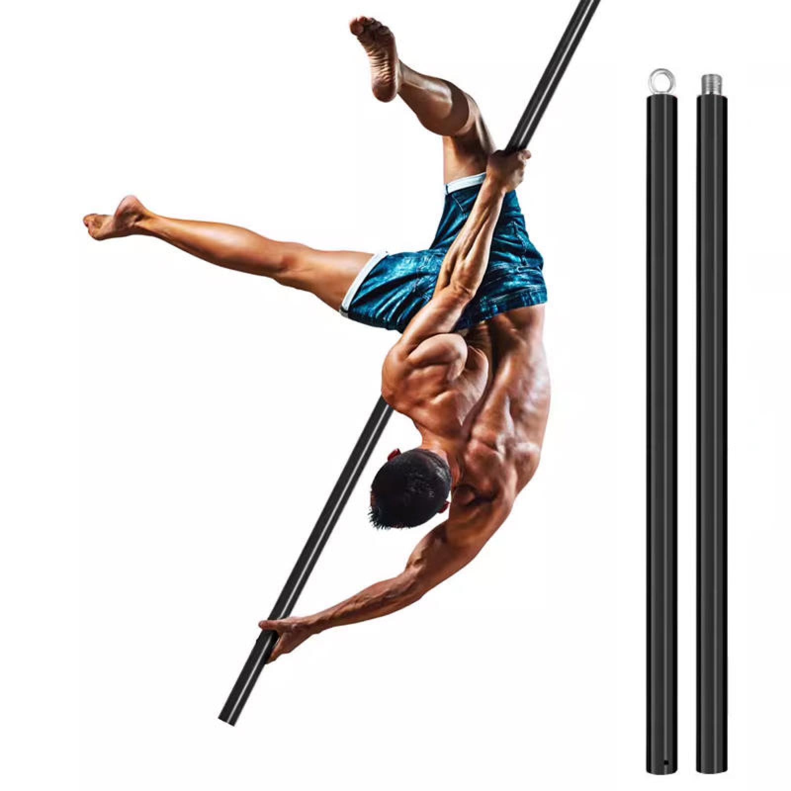 JYBNBBE Aerial Pole Dance Flying Pole Suspension Pipe Aerial Flying Pole Steel Pole 2m Dance Pole Set,Black