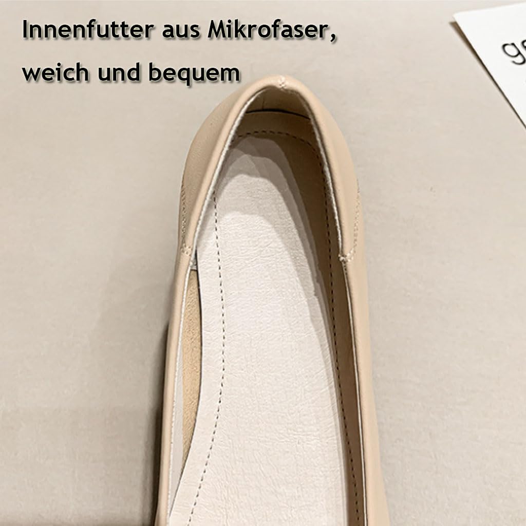 Ballerine da Donna comode, Scarpe Ballerine Piatte in Look Pelle con Fiocco, Classiche Scarpe Slip-on da Donna per Matrimonio Estivo, Facilmente abbinabili