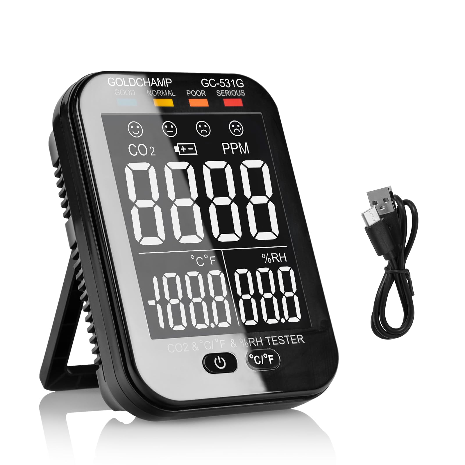 Amazon.co.jp: CO2 測定器 二酸化炭素濃度計 3in1多機能 空気質