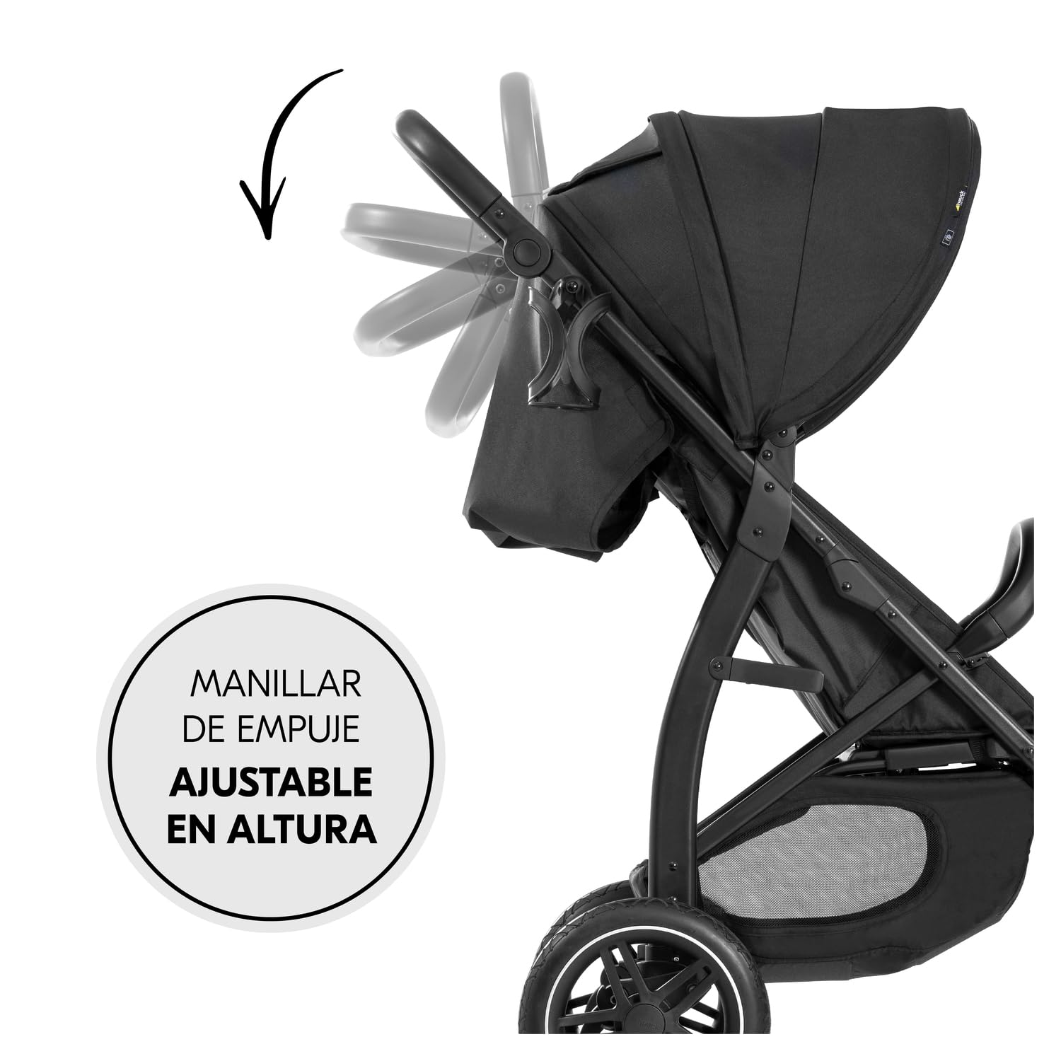 hauck Silla de Paseo Ligera hasta 22 Kilos Rapid 4D - Carrito Bebe desde el Nacimiento - Carro Reclinable con Ruedas de Goma - Portavasos - UPF 50+ - Compacto - Cesta XL - Negro