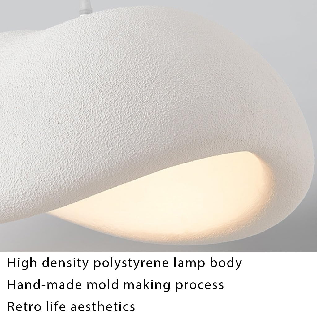 Kreatywna Lampa Wisiąca Wabi Sabi Lampa Pendularna E27 Nowoczesny Styl Japoński 3-Świetlna Biała Regulowalna Wysokościowo Żyrandol Do Stołu Jadalniskowego Salonu Jadalni Oświetlenie(Long)
