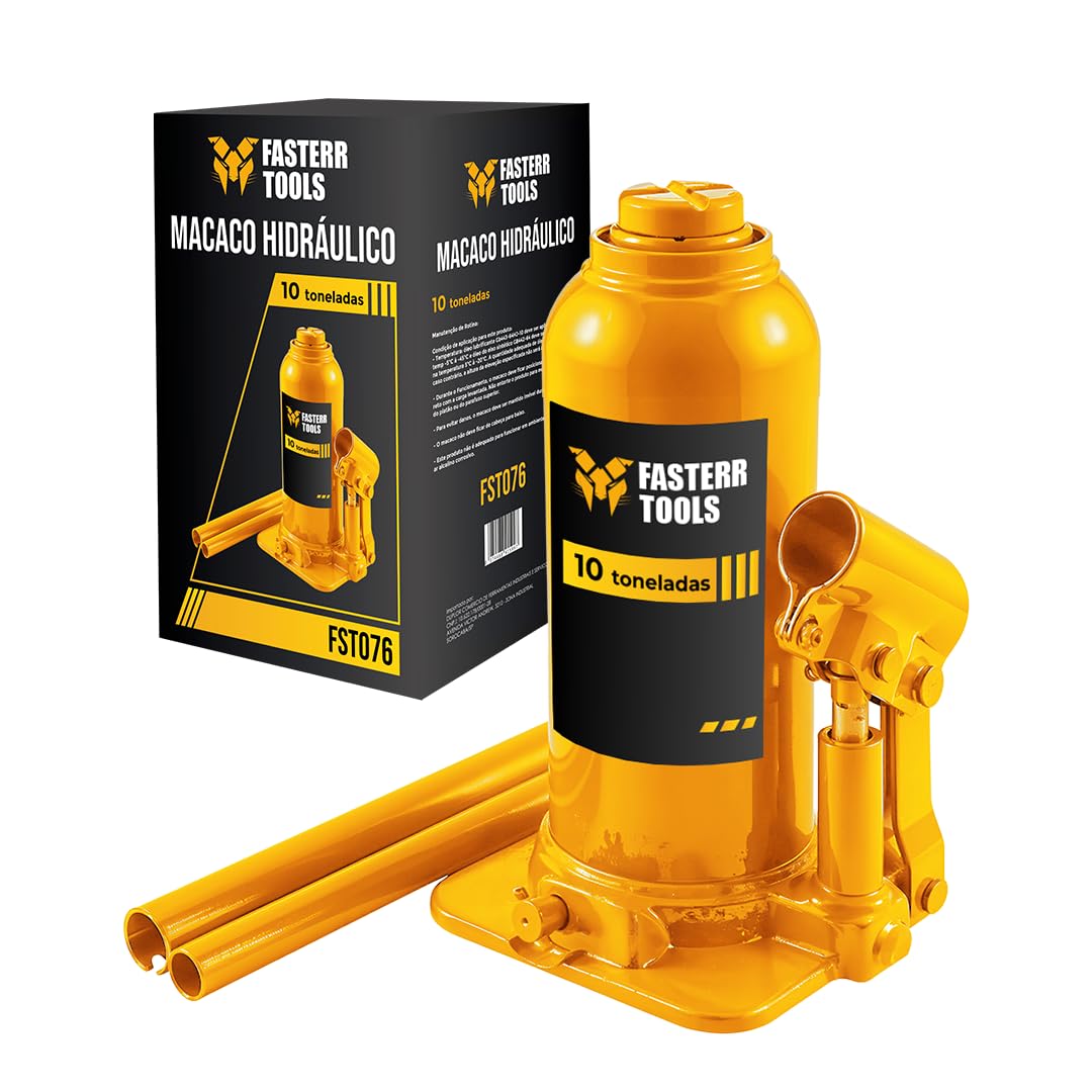 Macaco Hidráulico Garrafa 10 Toneladas – Automotivo Profissional, Válvula de Segurança,