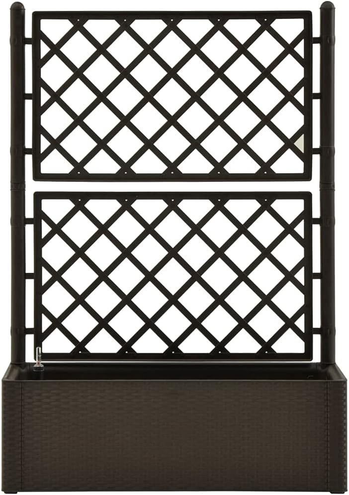Raised Garden Bed,Garden Box,for Vine Climbing Plants Vegetable Flower Free-Standing Raised Planter,Garden Raised Bed with Trellis and Self Watering System,for Yard Garden Indoor Outdoor,Mocha