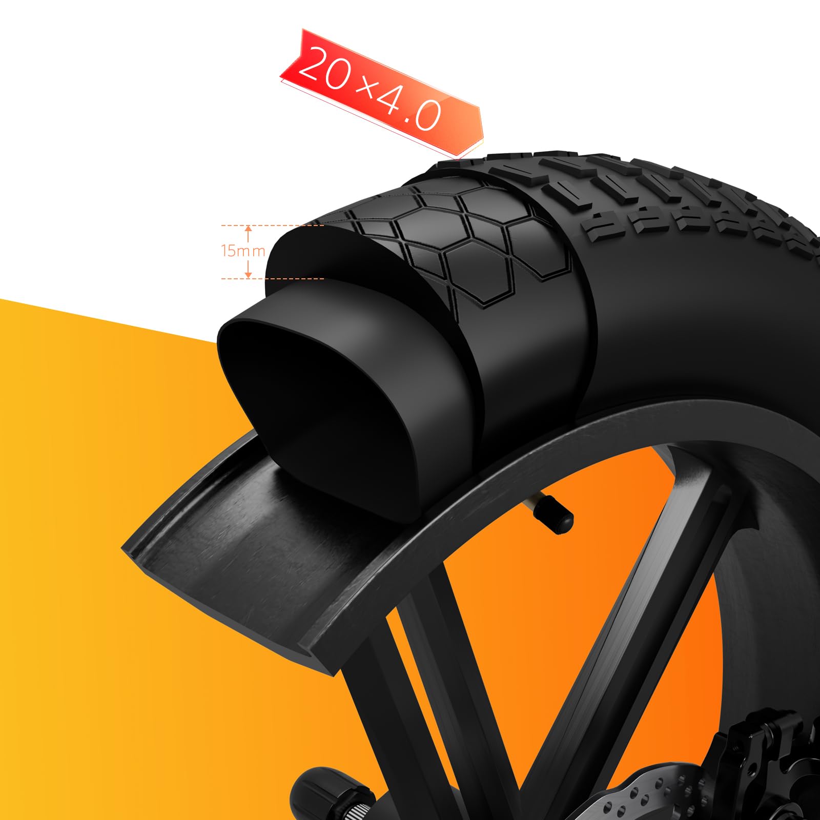 OUXI 20×4.0 Inserto per pneumatici, protezione antiforatura per camere d'aria di biciclette, rivestimento antiforatura per pneumatici di biciclette compatibile con e-bike 20'' ×4.0 mountain bike