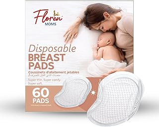 Disposable Nursing Pads for Breastfeeding | 60 pcs | Breastfeeding Essentials, Super Absorbent and Breathable Breastfeeding Pads, Individually Packed for Easy Access