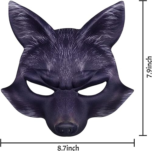 Miniatura 6 de Máscara de zorro Purim de Halloween, máscara de artesanía de animales para cosplay, mascarada, carnaval, fiestas, accesorios de disfraz