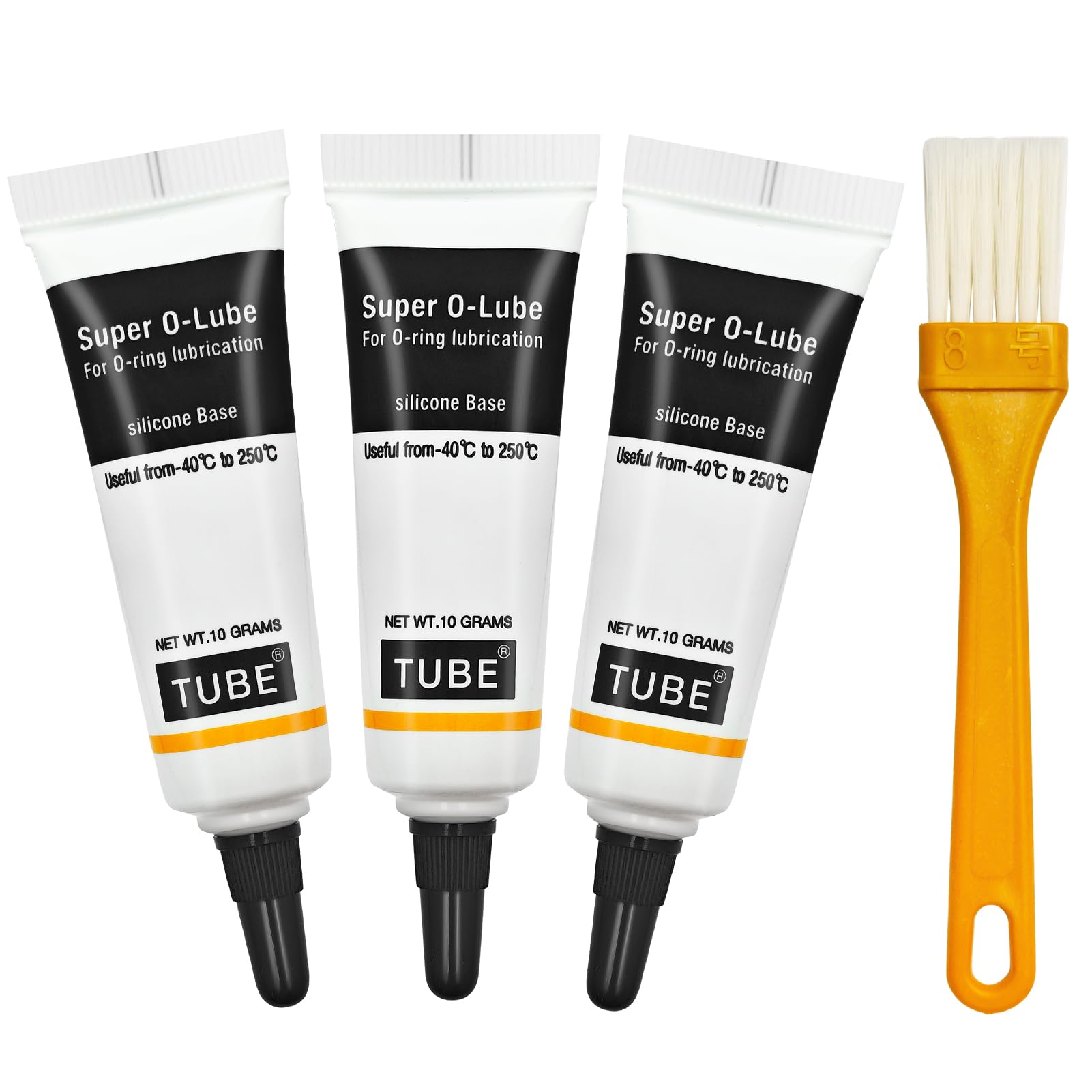 3 Stück Silikonfett, Silikonfett für Kaffeevollautomaten, Mehrzweckfett Schmierfett, silikonfett für dichtungen mit Bürste, Geeignet für Dichtungen, Ventildichtungen, Zahnräder, Lager, Autoteile usw