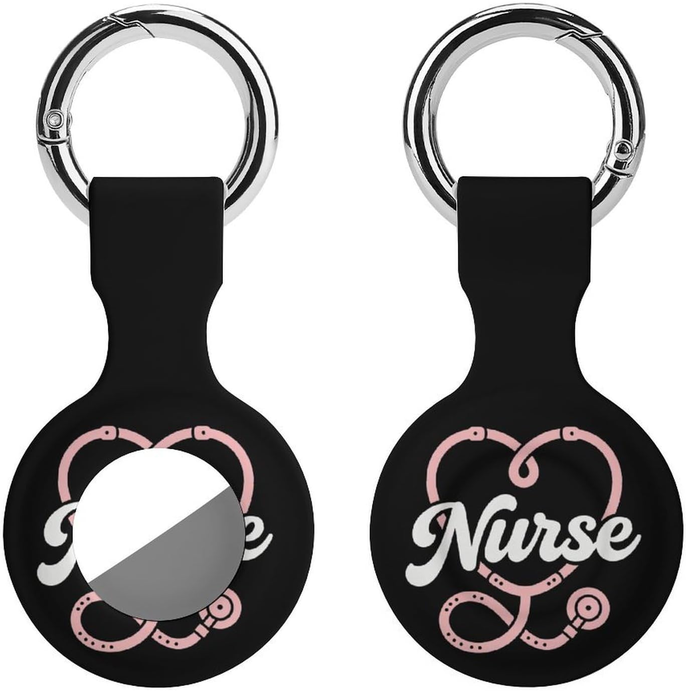 Nurse Heart Stethoscope Protective Case Shockproof Cover 1PCS | Compatible with Airtag,Portable GPS Case,Silicone Cover with Keychain
