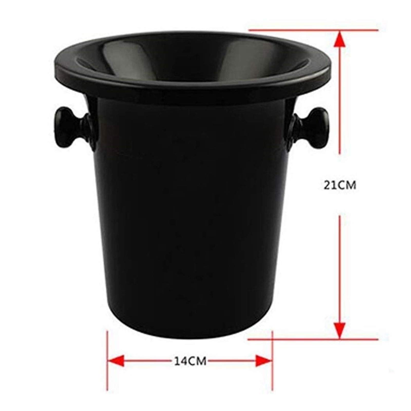 Cubeta​para Hielo, Cubo de Hielo para Botella de Vino, Hecho a Mano en Cubo de Hielo Negro con Aislamiento de Doble Pared con Pinzas para Hielo y abridor de Botellas
