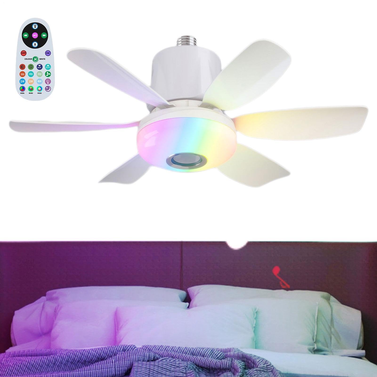 Plafonnier avec ventilateur et haut-parleur musical économique