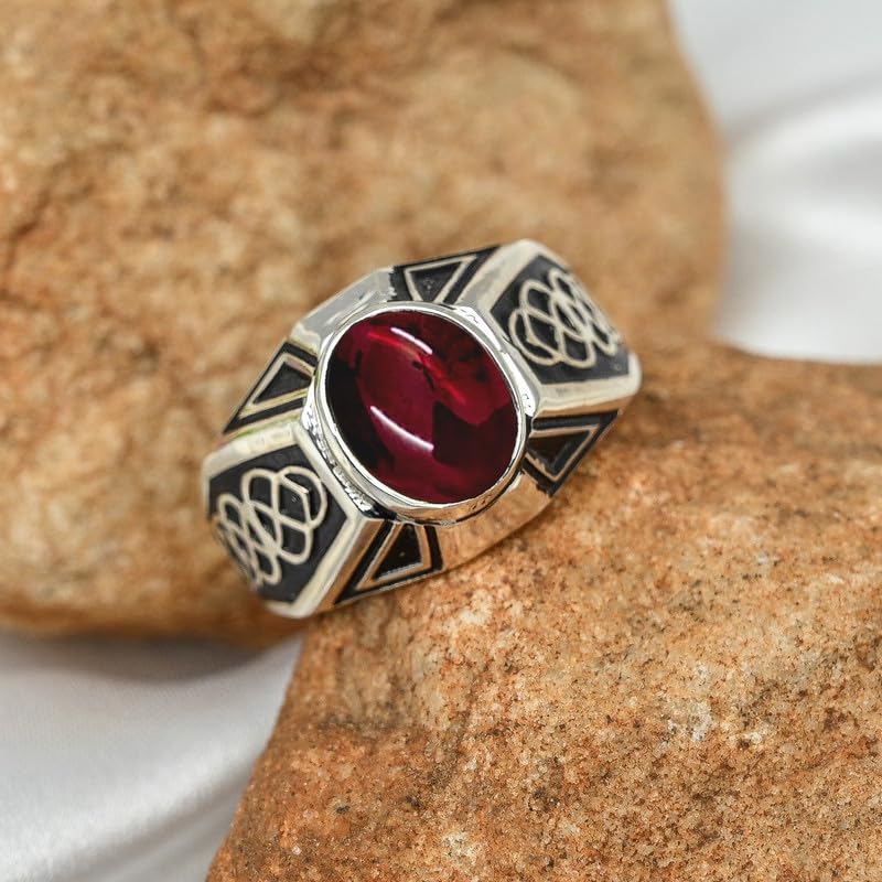 Edelstein Ring silberplattiert für Damen und Herren stilvoll alle Größen Geschenkidee handgefertigter Schmuck CRG1170AA