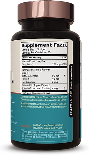 Miniatura 2 de Live Conscious Vitaminas para los ojos Select AREDS 2 Ingredientes con vitamina E, luteína y astaxantina - OptiWell Suplemento para la salud ocular