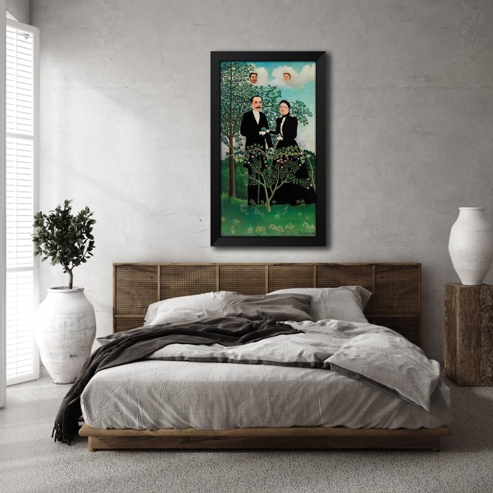 ArtDirect The Past and the Present, or Philosophical Thought Custom Framed Art Print Giclee Print or Canvas Options with Various Sizes and Customization by Rousseau, Henri