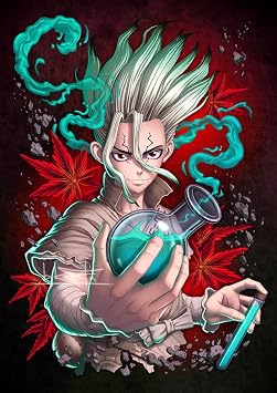 DR STONE SENKU WALL ART - Anime Fine Art Print - Home Decor in Multiple Sizes on Stretched Canvas or Paper