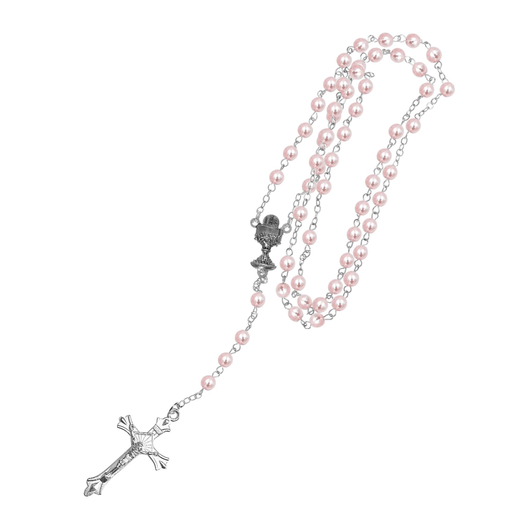 Widdle Gifts First Holy Communion Rosary Beads – Pink Rosary C6110/PK - 4222