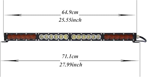 Miniatura 2 de Barra de luz LED recta de 25 pulgadas y 120 W de doble color, combo de inundación de punto amarillo ámbar blanco, luz de trabajo antiniebla para