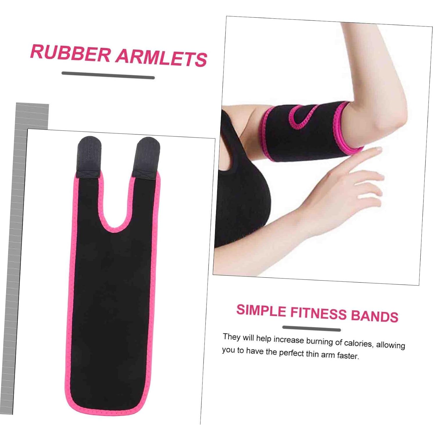 2pcs Rubber Arm Bands for Fitness and Running Arm Shaper Sweat Wicking Material Practical Armlets for Workout and